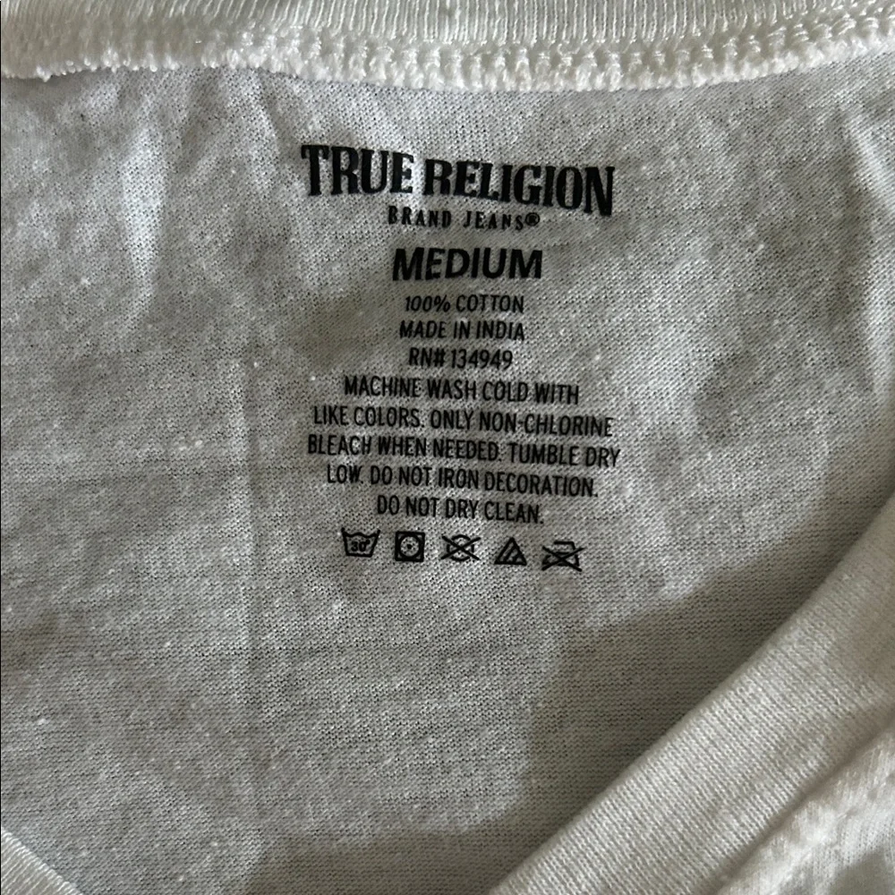 True Religion White V-Neck Tee